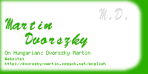 martin dvorszky business card